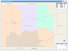 Red Willow County, NE Digital Map Color Cast Style